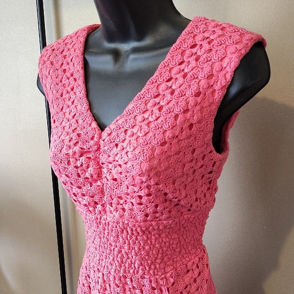 Rabbit Rabbit Rabbit Pink Crochet Midi Dress - Picture 2 of 6